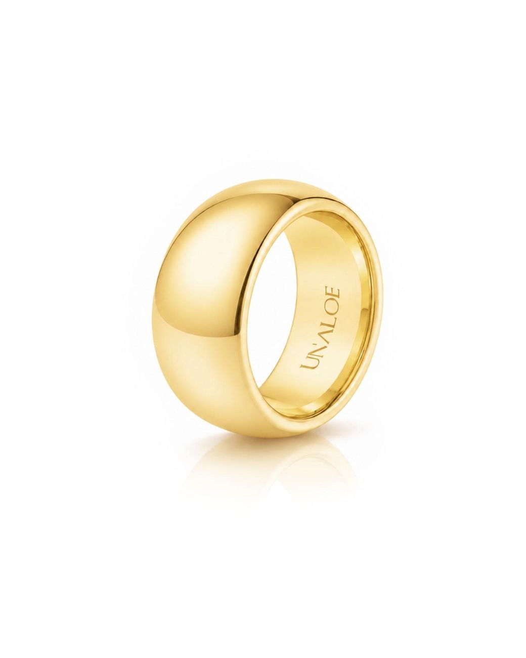 Unaloe Metallic Wide Smooth Domed Sterling Band With Plating: Bold Elegance