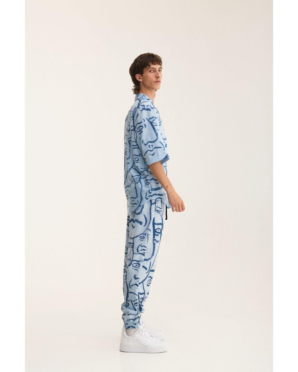 mysimplicated Blue Short Sleeve Shirt And Trousers Set