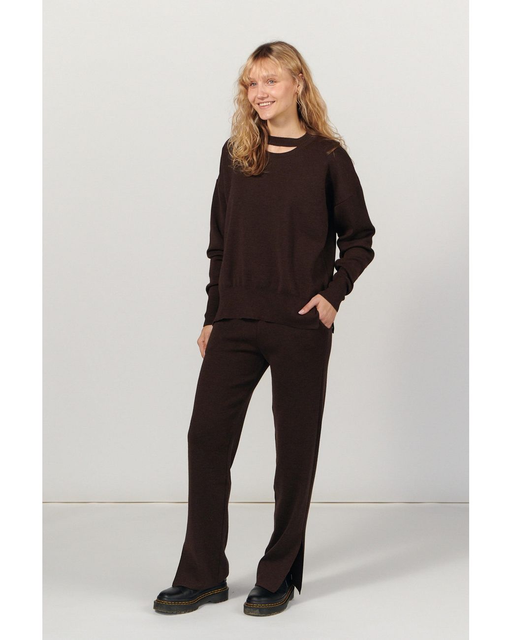 SALANIDA Brown Rotondo 100% Merino Jumper Chocolate *Limited Edition