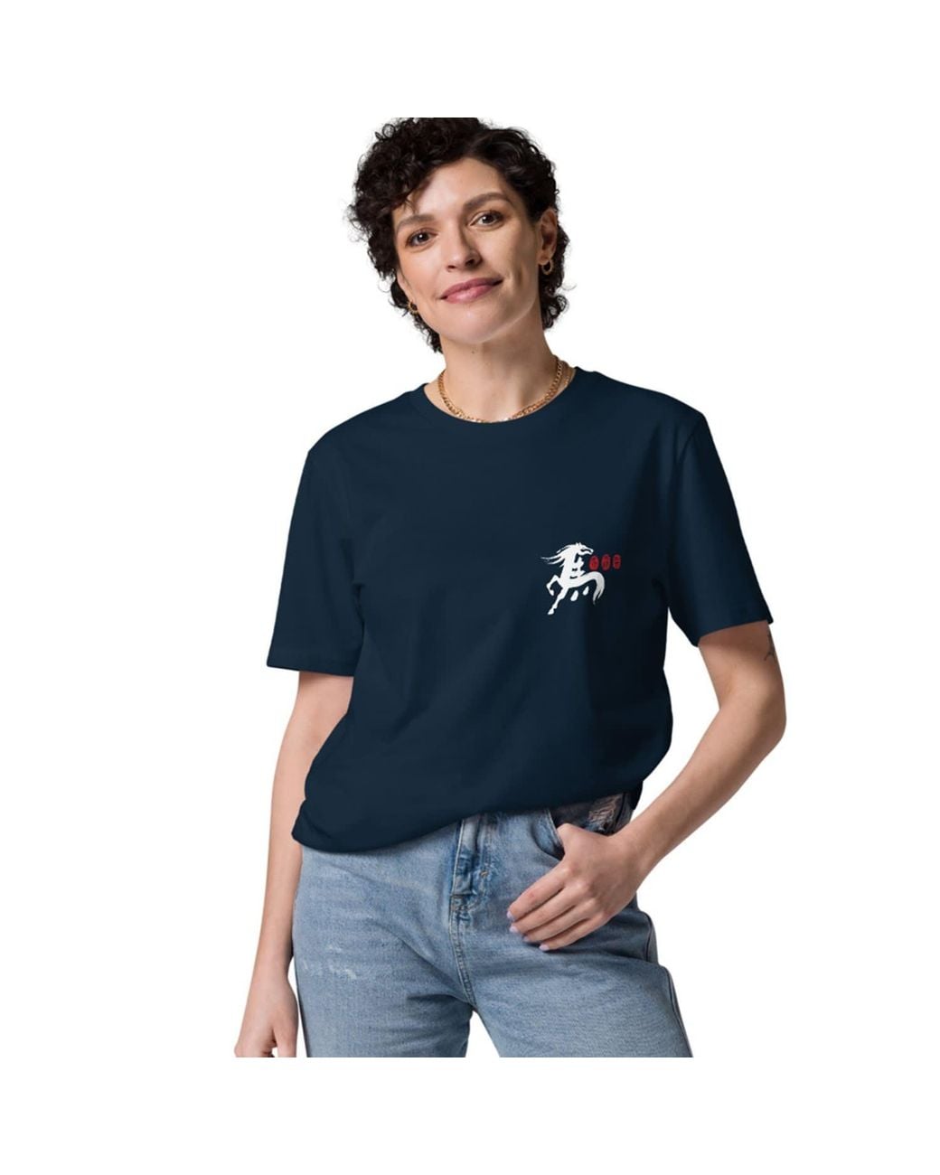 Anchor and Crew Blue Ten Chinese Year Of The Horse Editions Organic Cotton T-Shirt