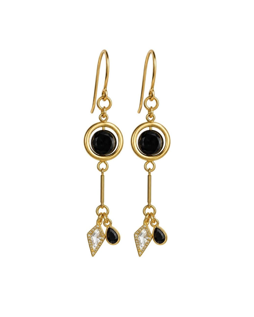Rachel Nathan Metallic Classic Hook Tourmaline Axis Earrings