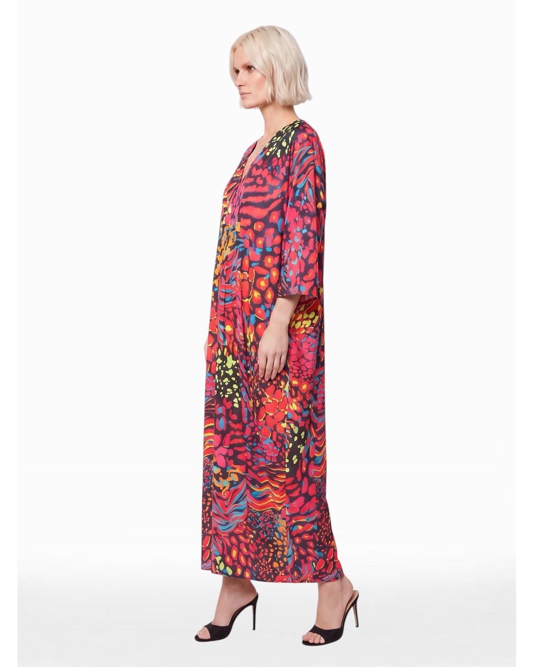 Any Old Iron Red Neon Animal Kaftan