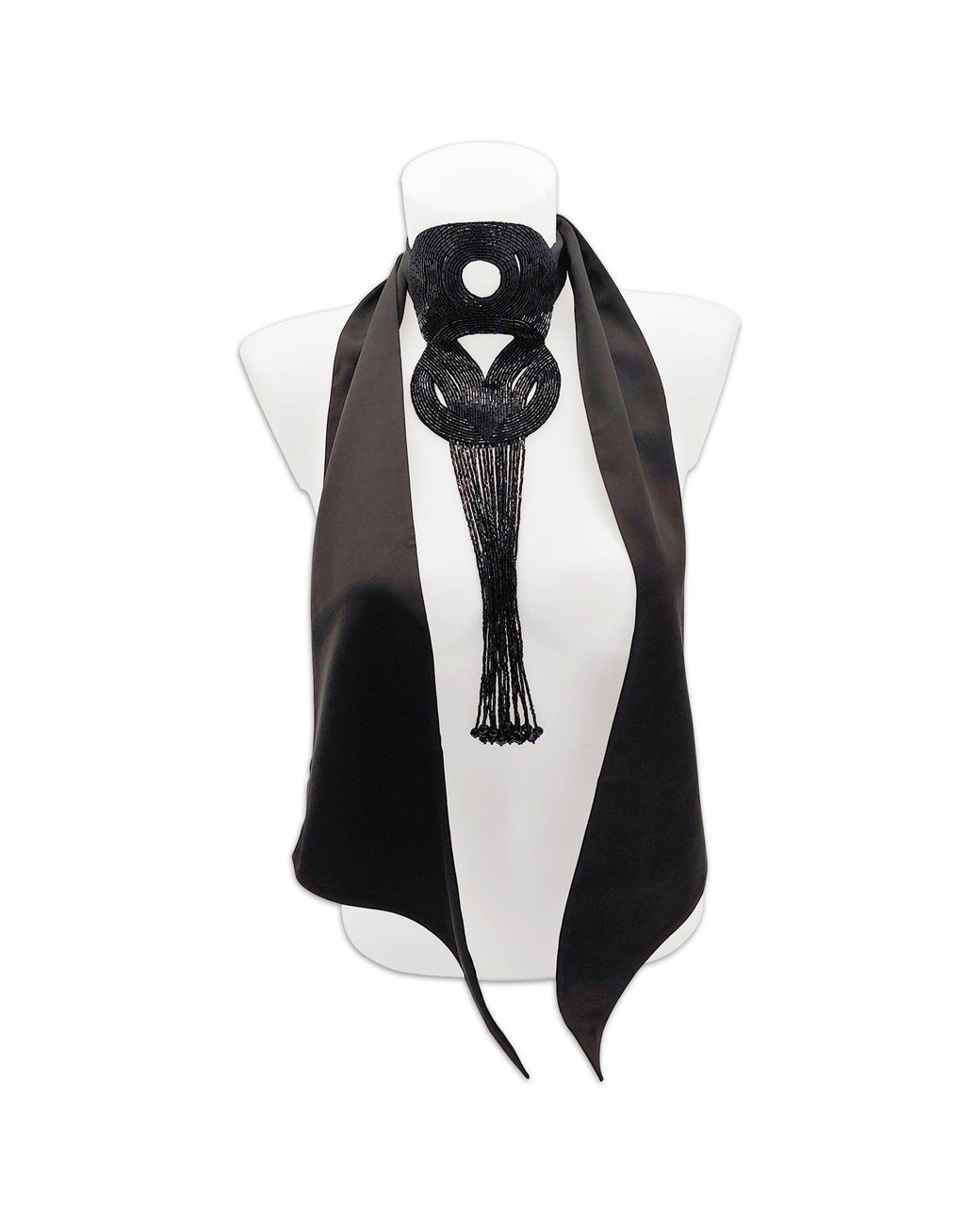 Julia Clancey Black Leia Embroidered Necklace