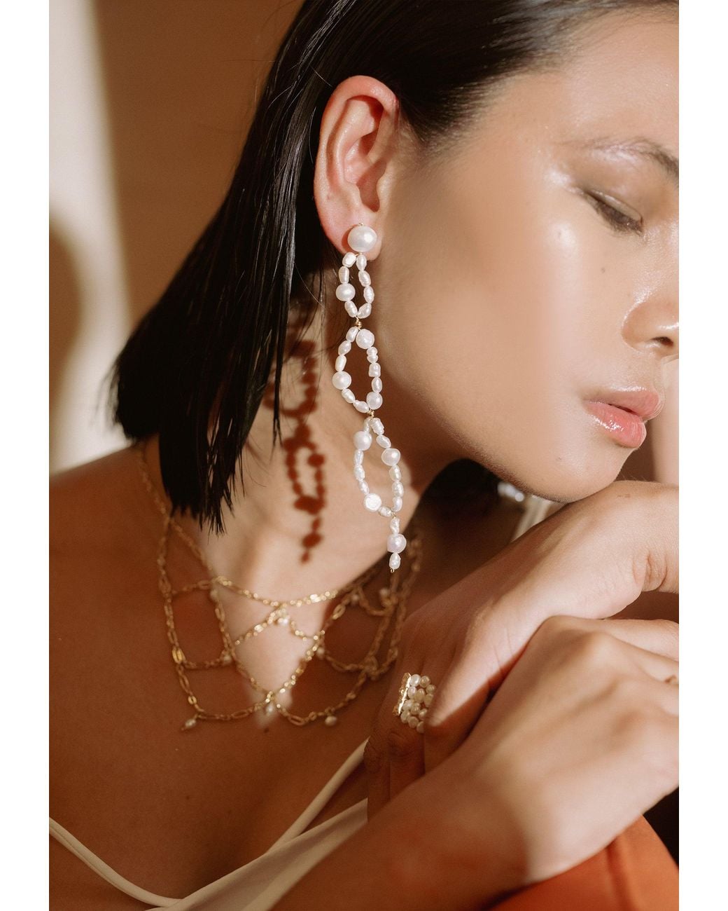 Lavani Jewels White Spiral Hikari Pearl Earrings
