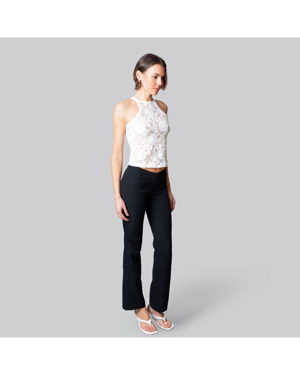 Love and Nostalgia Black The Motor Running Loop And Button Front Pant