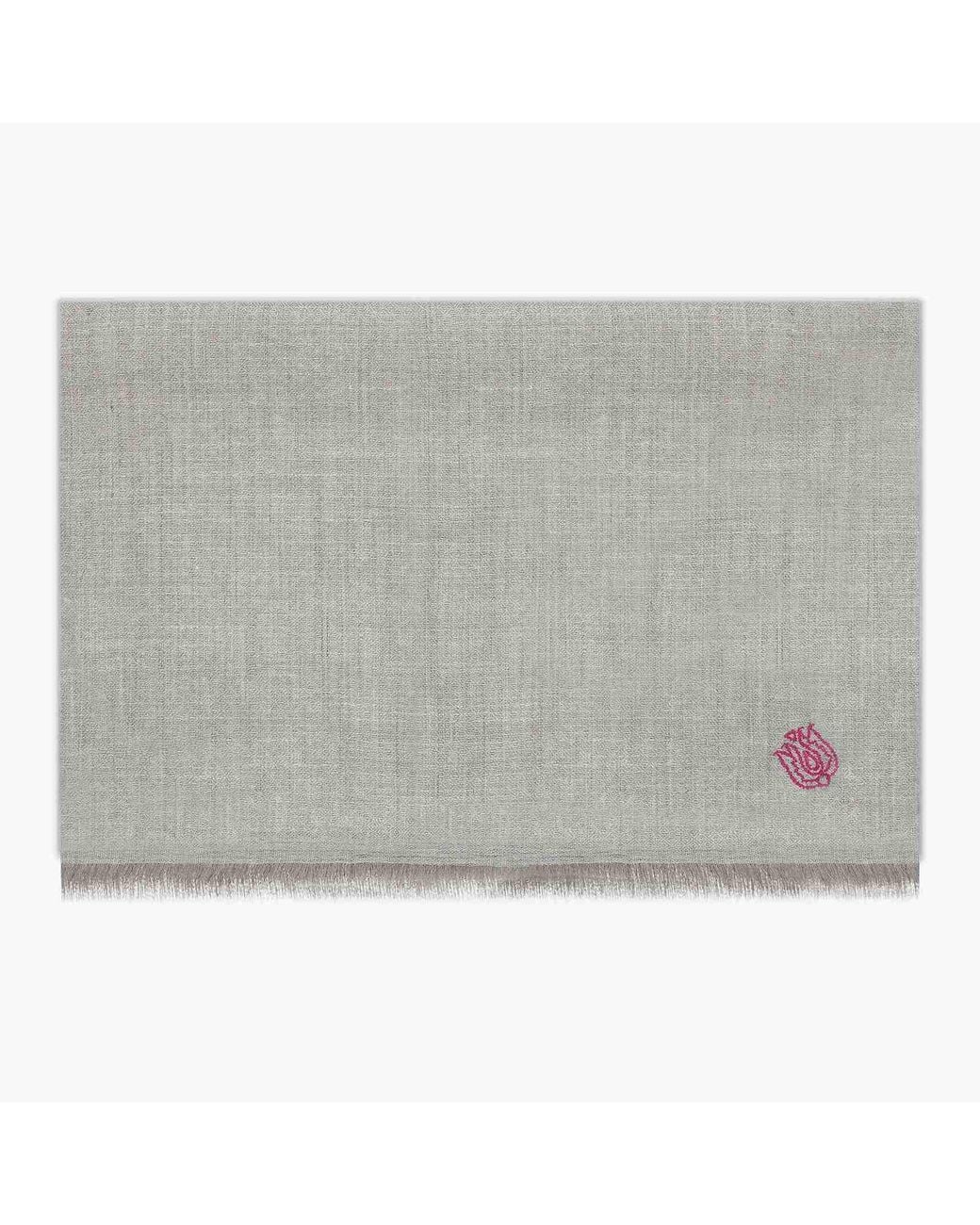 Pink Maharani Neutrals Cashmere Natural Ivory Double Weave Stole