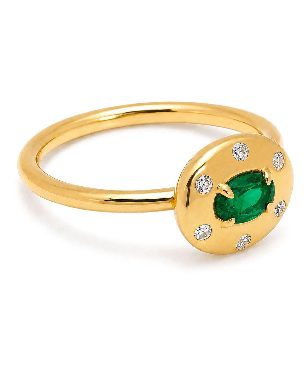 Belinda Jewelz Metallic Emerald Oval Birthstone & Accent Stone Ring