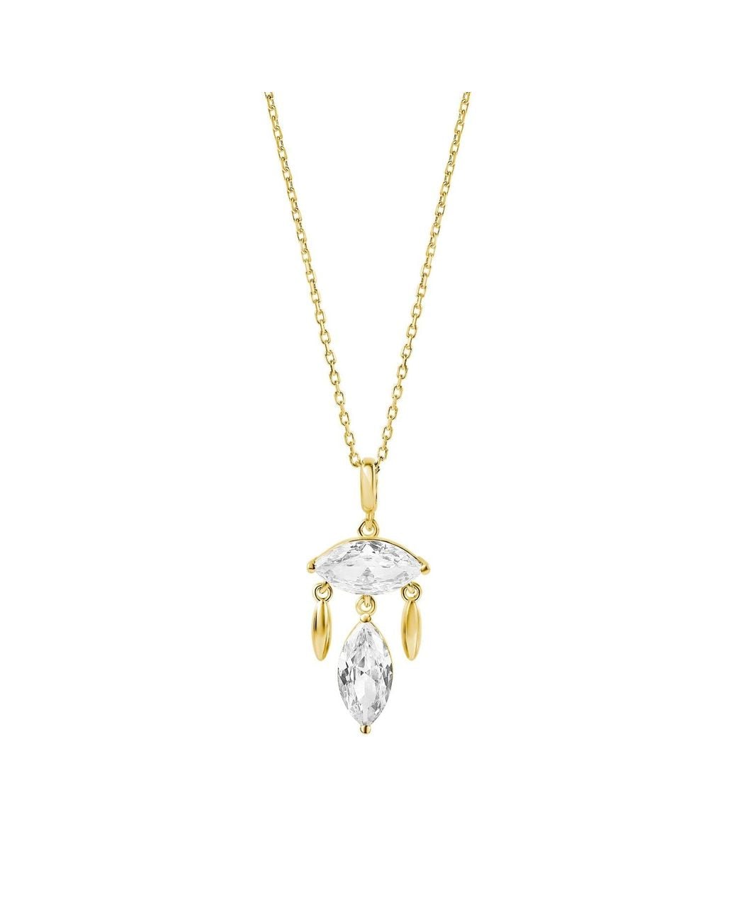 SHYMI Metallic Marquise Chandelier Necklace