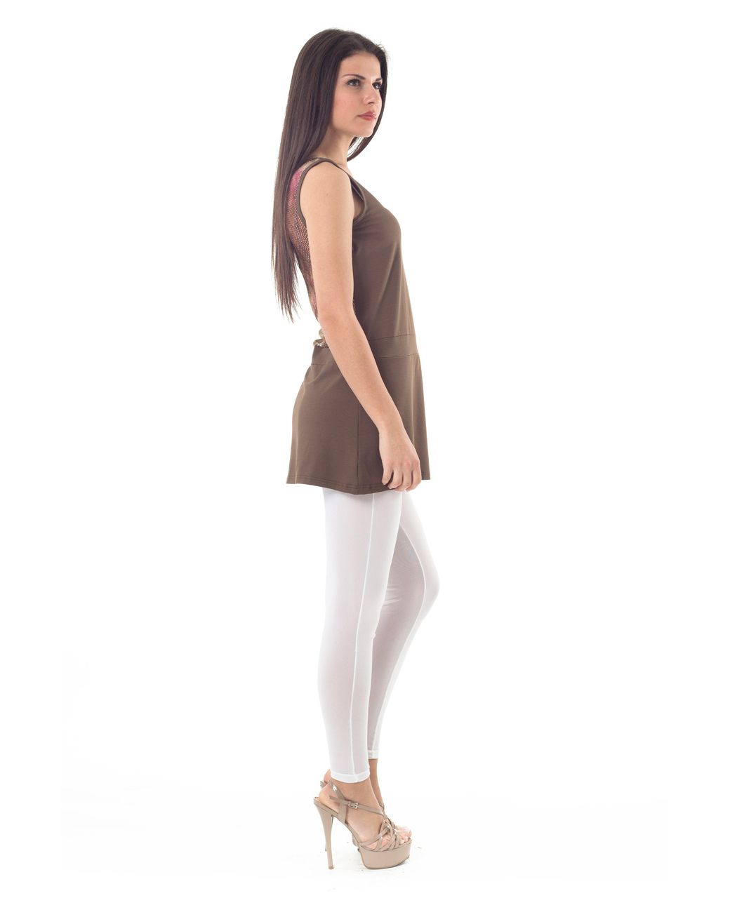 Conquista Brown Sleeveless A Line Tunic