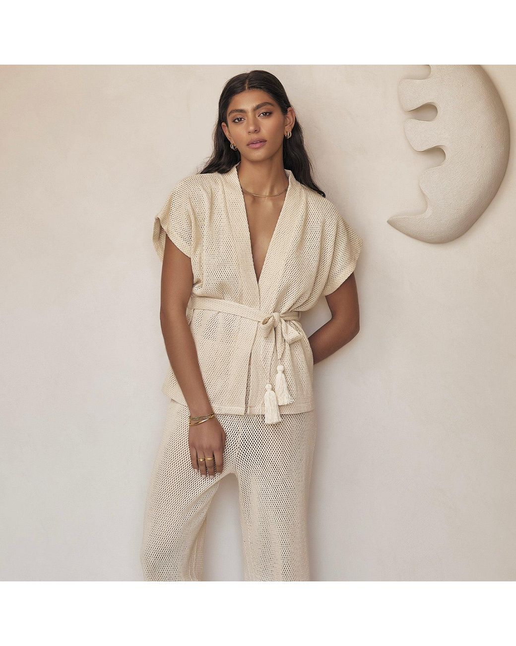 ARMS OF EVE White Neutrals Sardinia Wrap Top