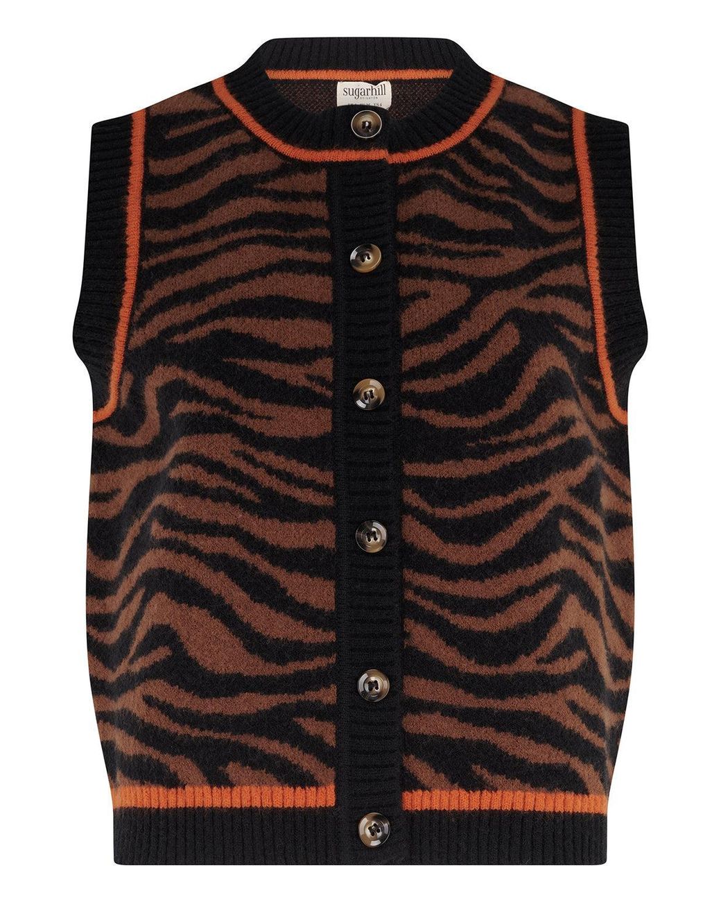 Sugarhill Black Natalie Knit Vest Tiger