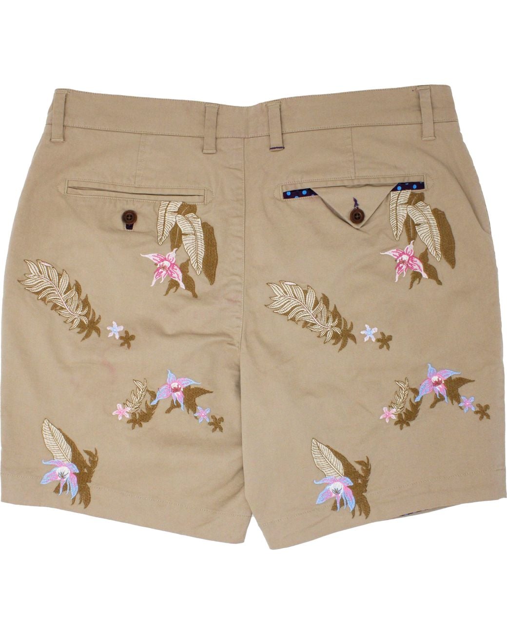 Lords of Harlech Natural Edward Flower Embroidery Short for men