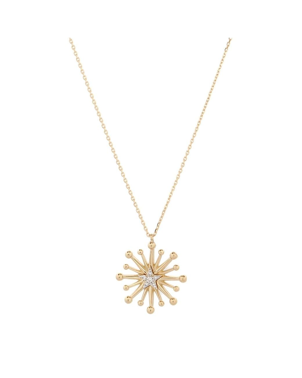 Ebru Jewelry Metallic Spiritual Sunlight Diamond Necklace