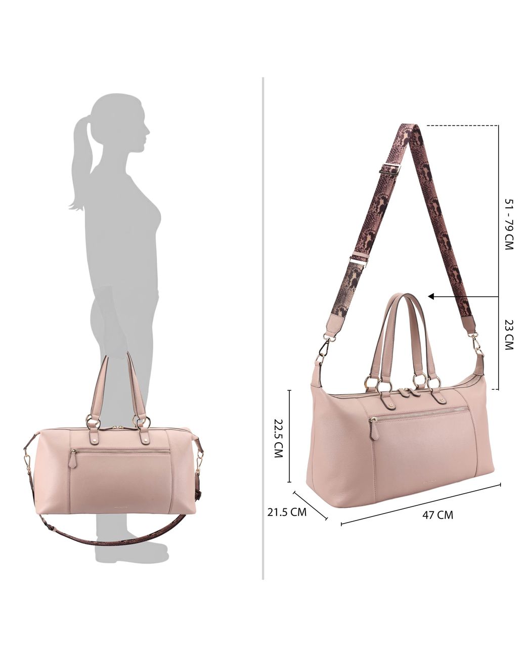 Paul Costelloe Pink Mackenzie Weekender Bag
