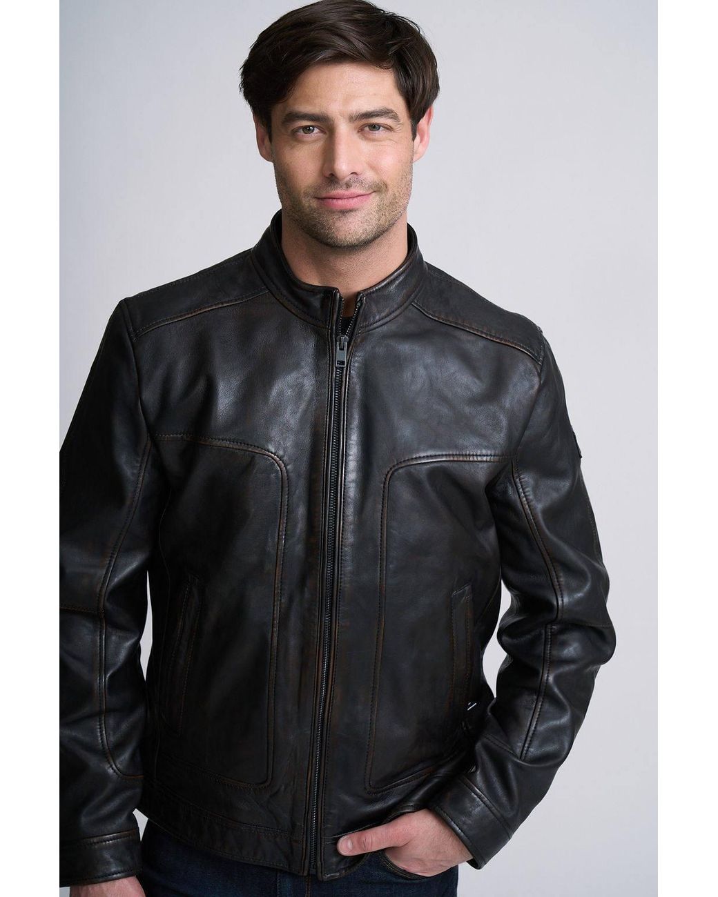 Mauritius Black Chonky Uf Contemporary Leather Jacket With Removable Hood for men