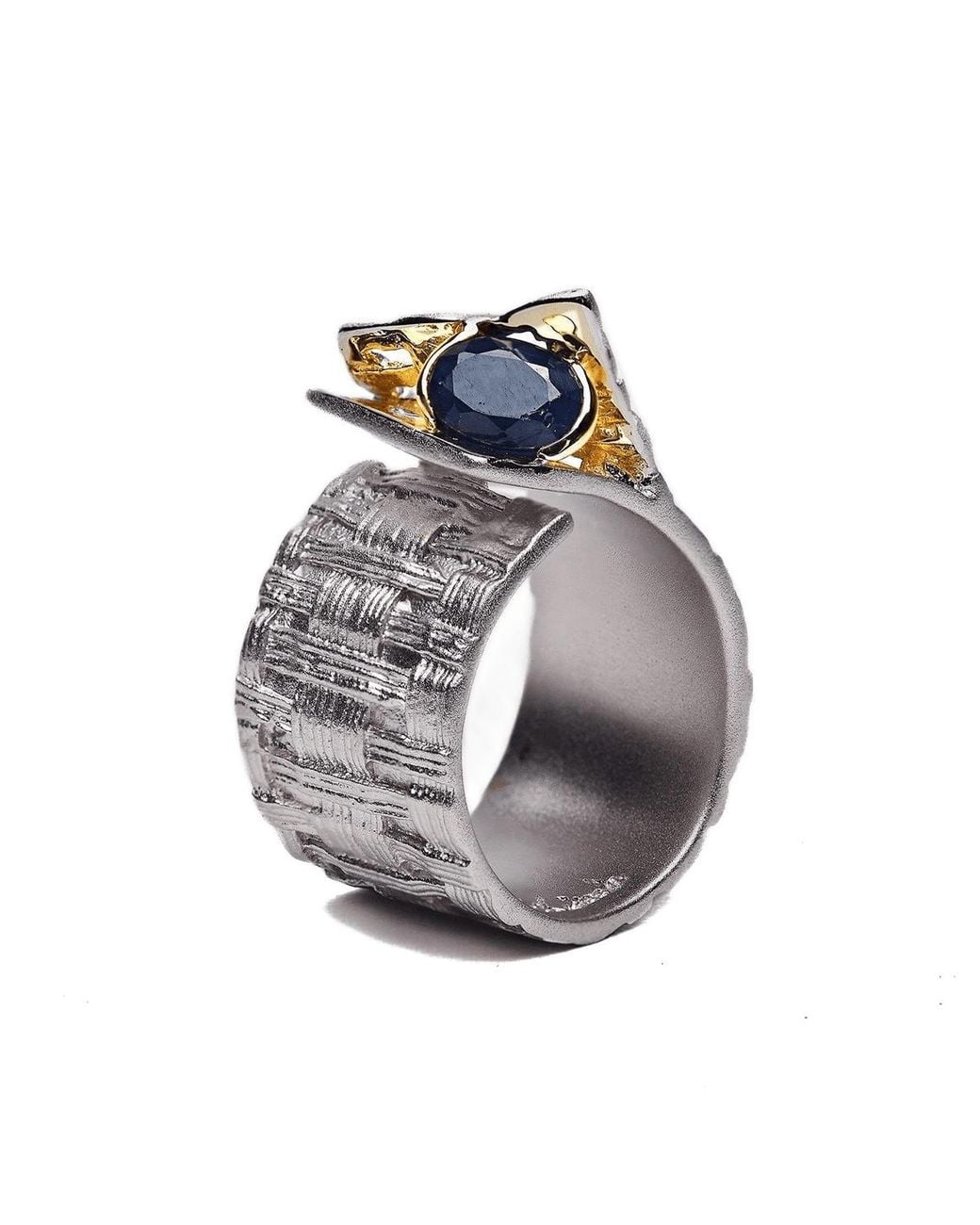German Kabirski Metallic Accalia Ring With Sapphire