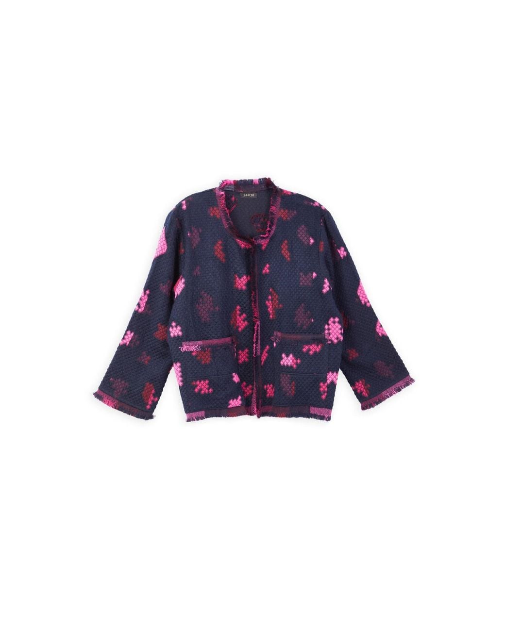 Saachi Blue Abstract Bloom Short Jacket