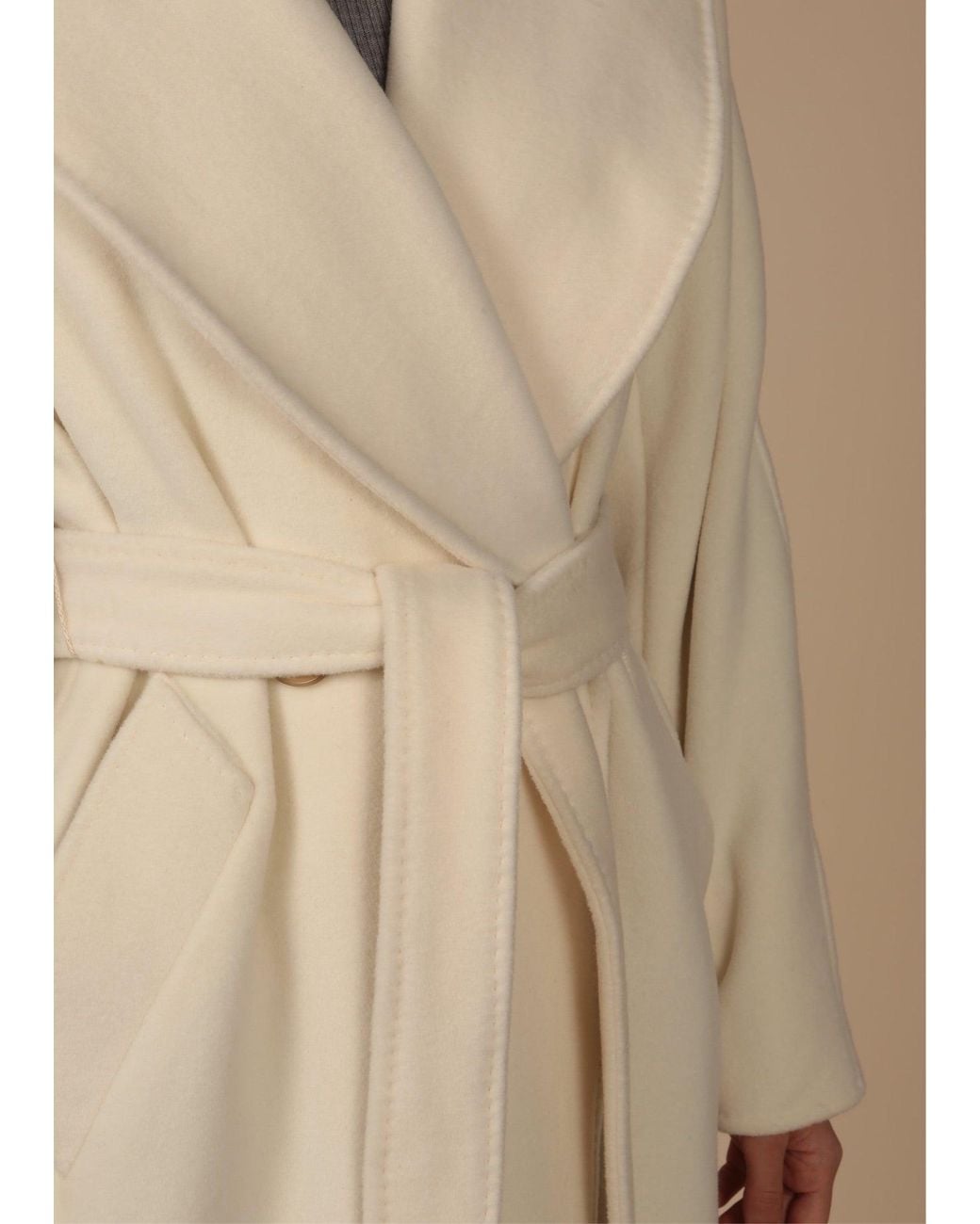 Santinni Natural 'Hepburn' 100% Italian Virgin Wool & Cashmere Coat