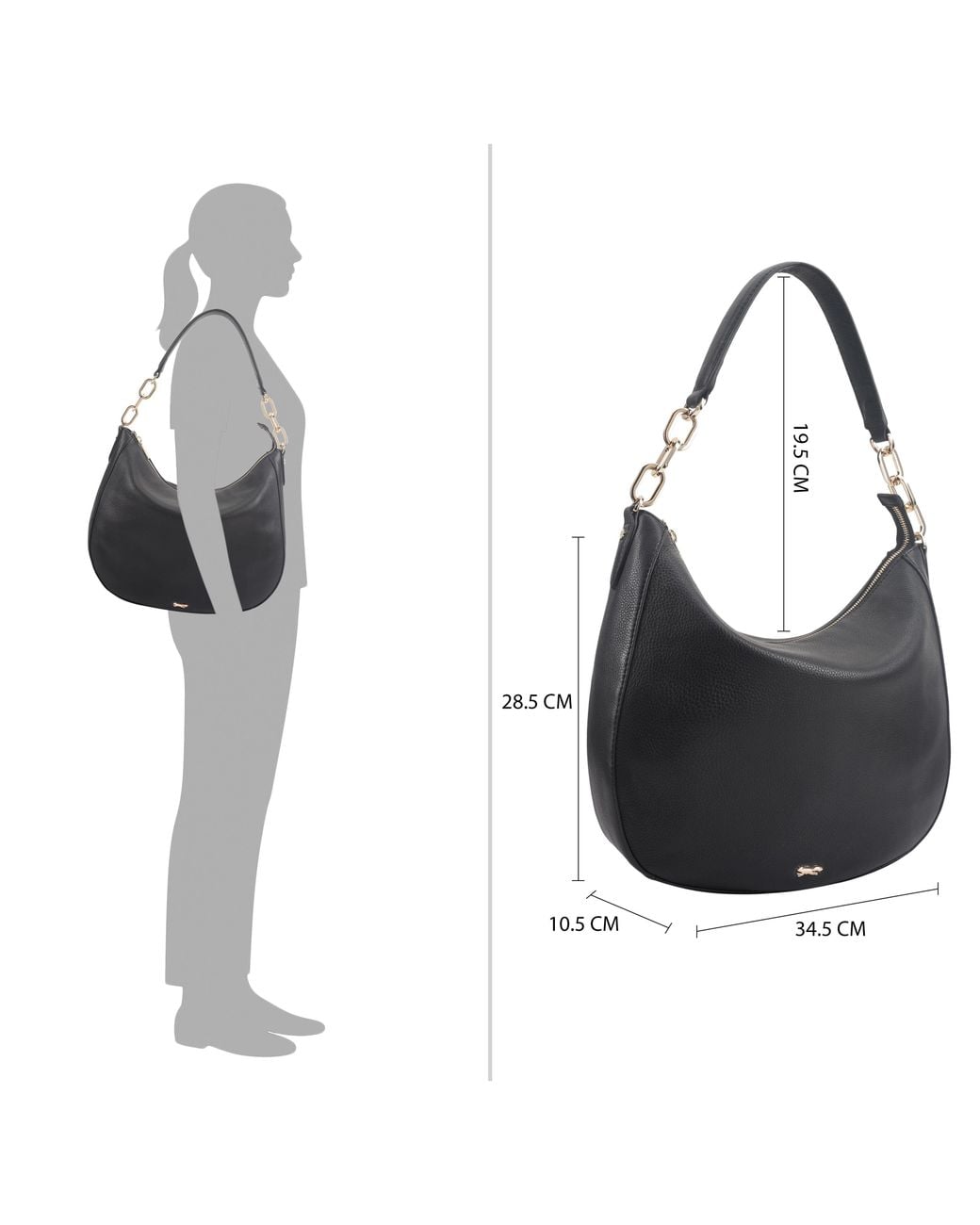 Paul Costelloe Black Bisbee Leather Shoulder Bag