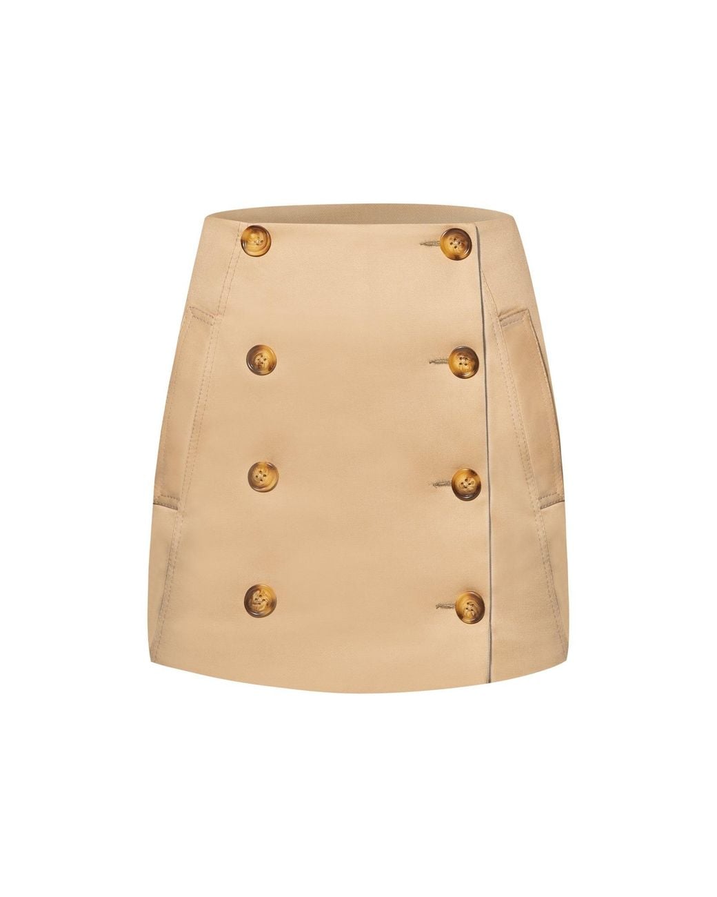 Tia Dorraine Natural Button Front Mini Skirt