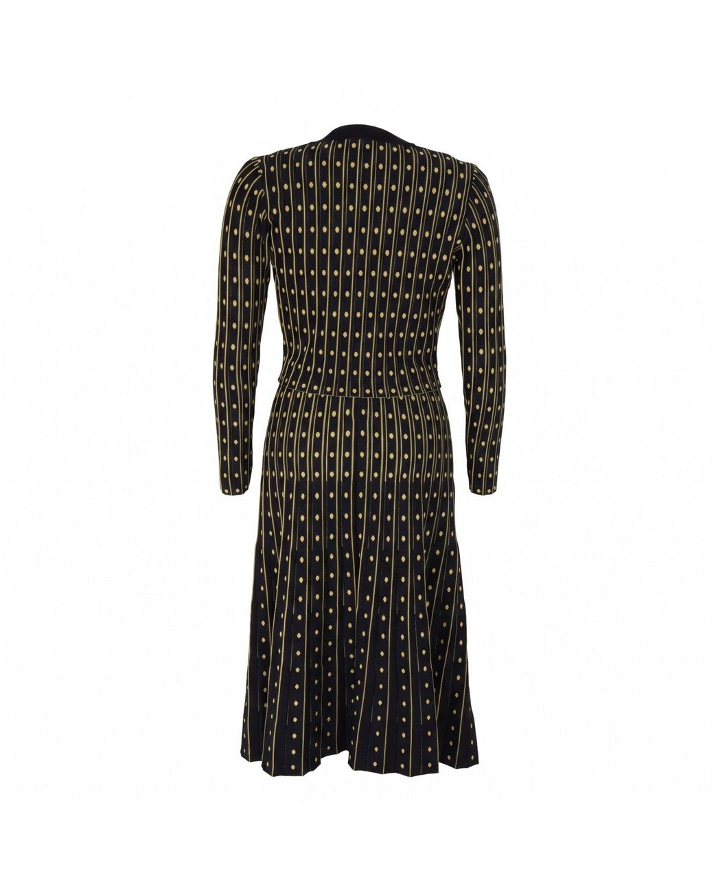Modenaire Black Metallic Knit Cardigan And Midi Dress Set