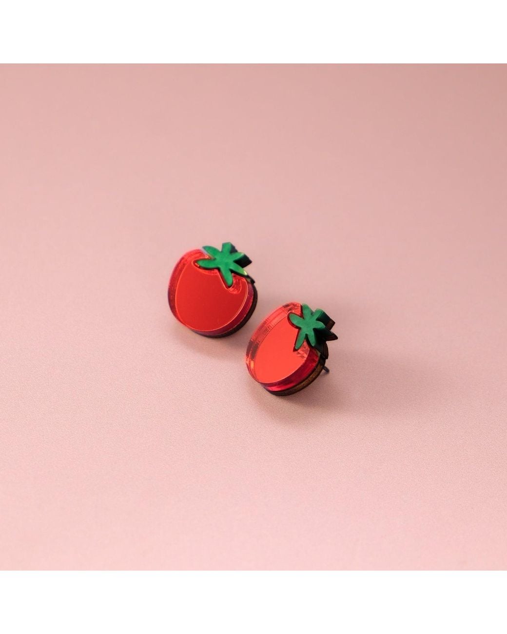 By Chavelli Red Tomato Stud Earrings