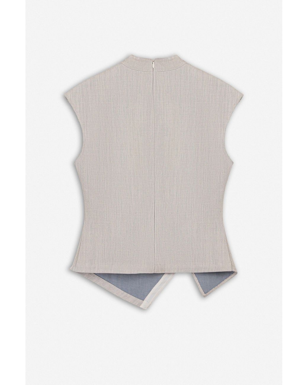 Nocturne Gray Neutrals Asymmetric Button Vest