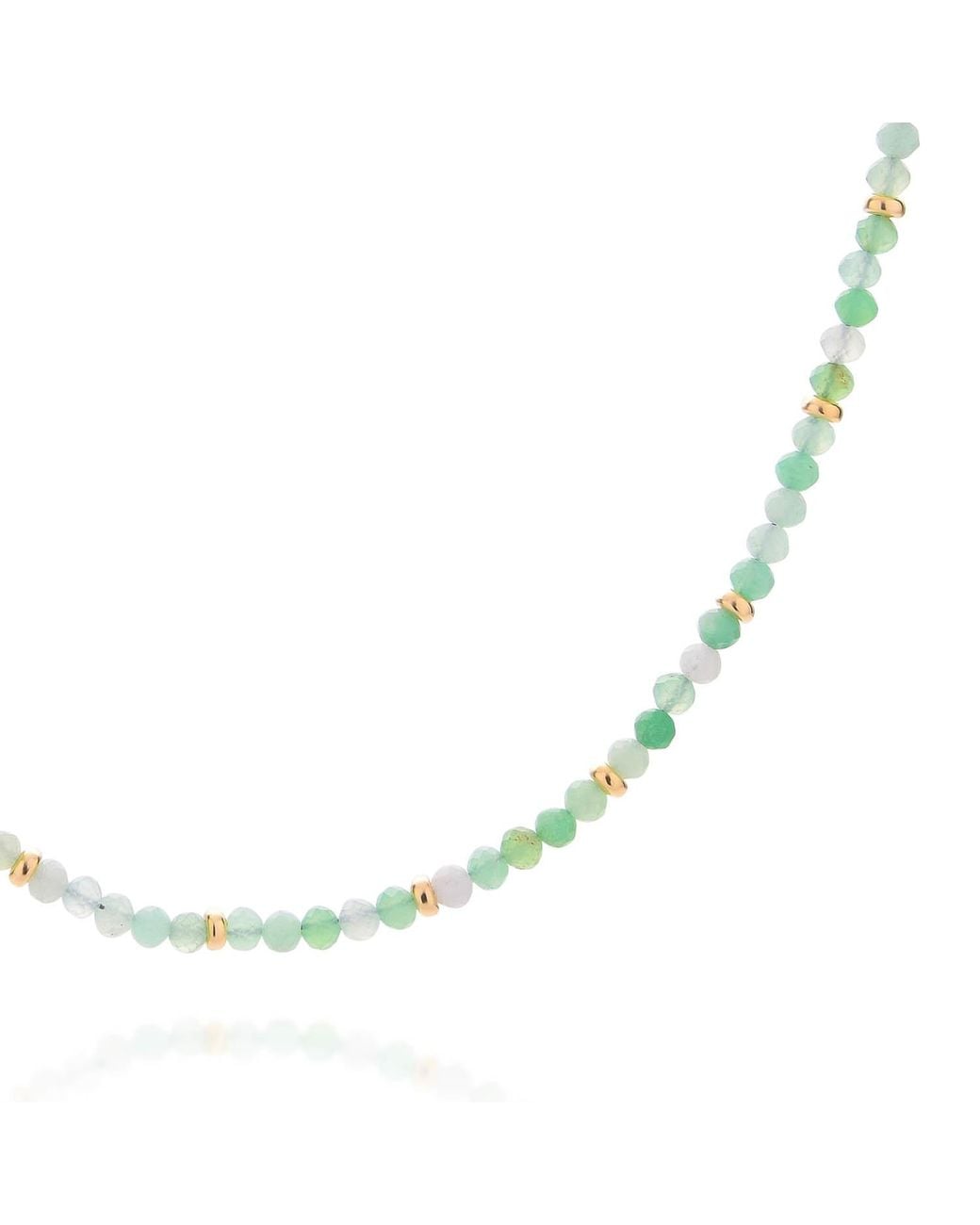 Nellou Jewellery Metallic Chrysoprase May Birthstone Orbit Necklace