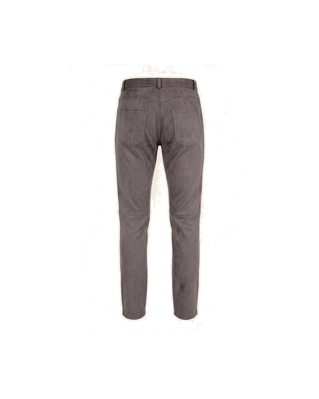 Ron Tomson Gray Microsuede Lightweight Tapered Pants for men
