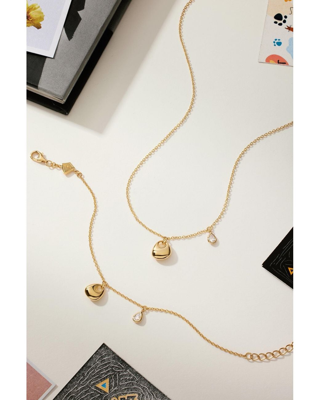 Vanhi Metallic Nora Double Pendant Necklace