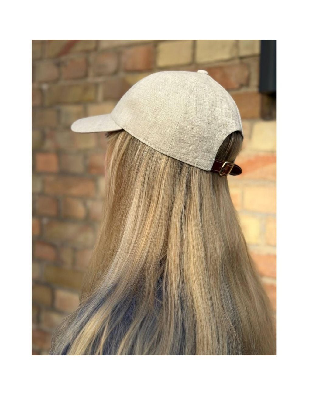 Cachemio Neutrals Natural Unbleached Linen Baseball Cap for men