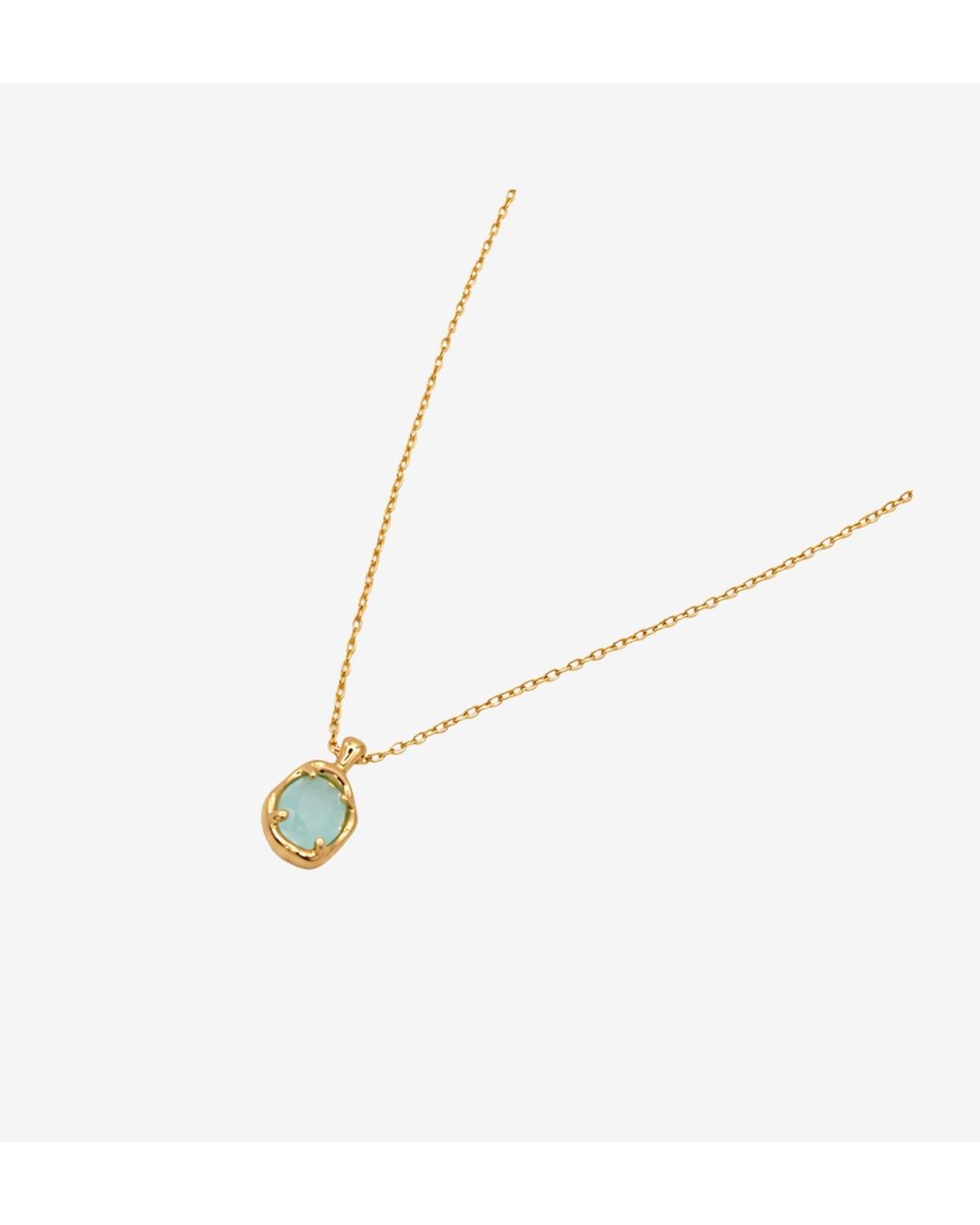 Uchi and Soto Metallic Enso Aqua Stone Necklace