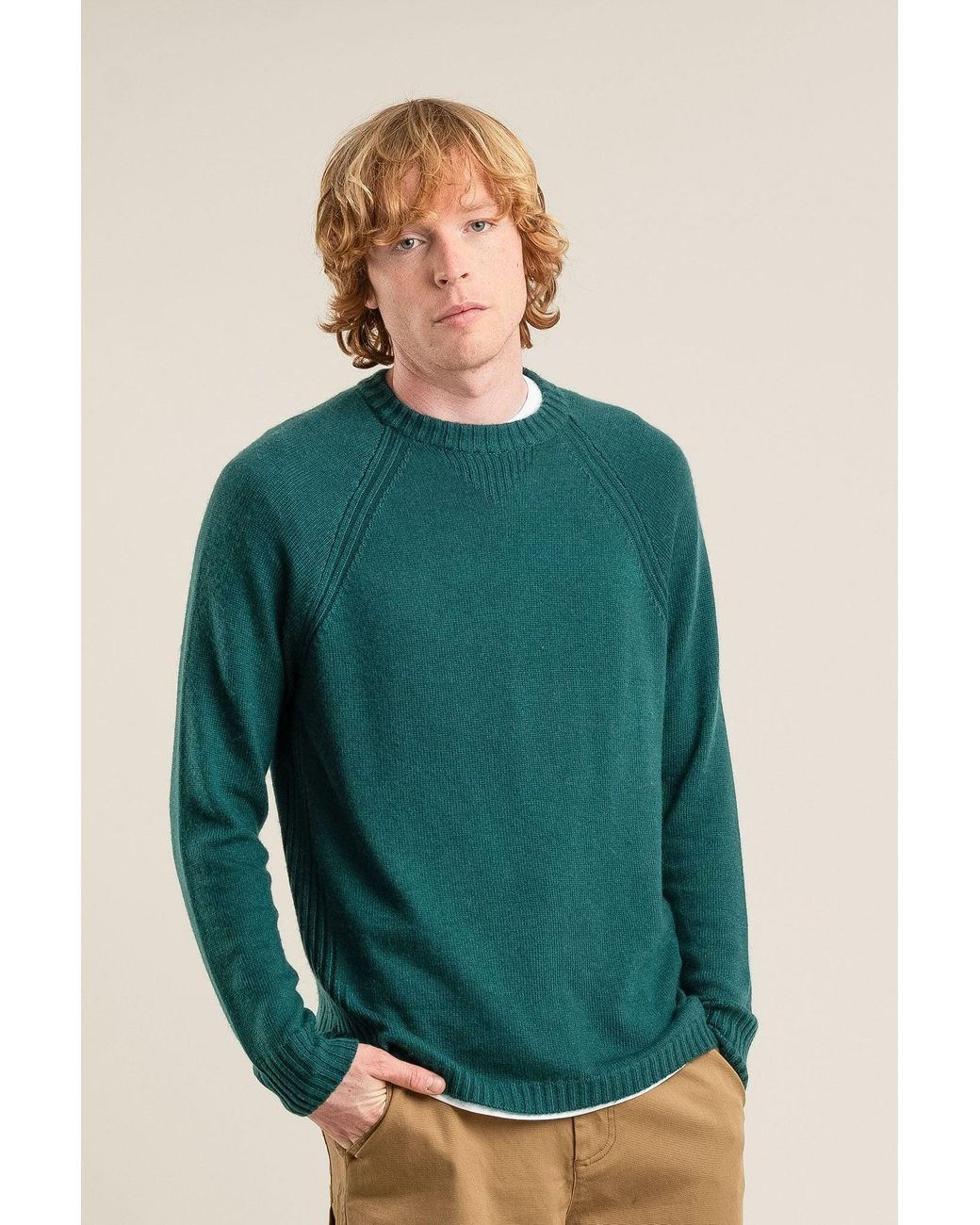 Komodo Green Christoff Merino Wool Jumper for men