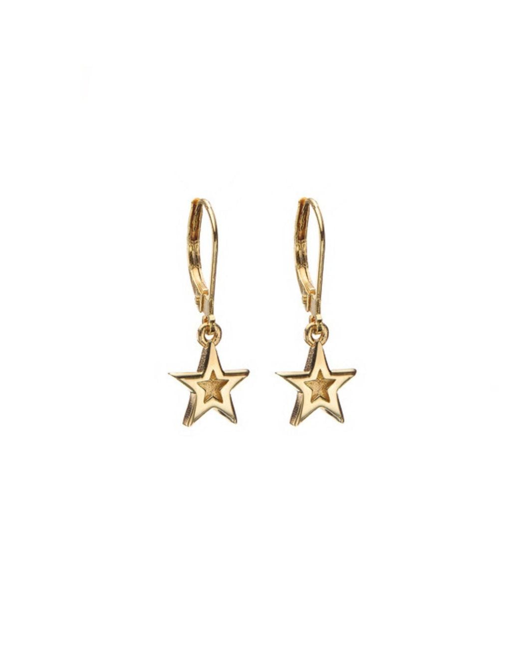 Edge Only Metallic Mini Megastar Drop Earrings 18Ct Vermeil