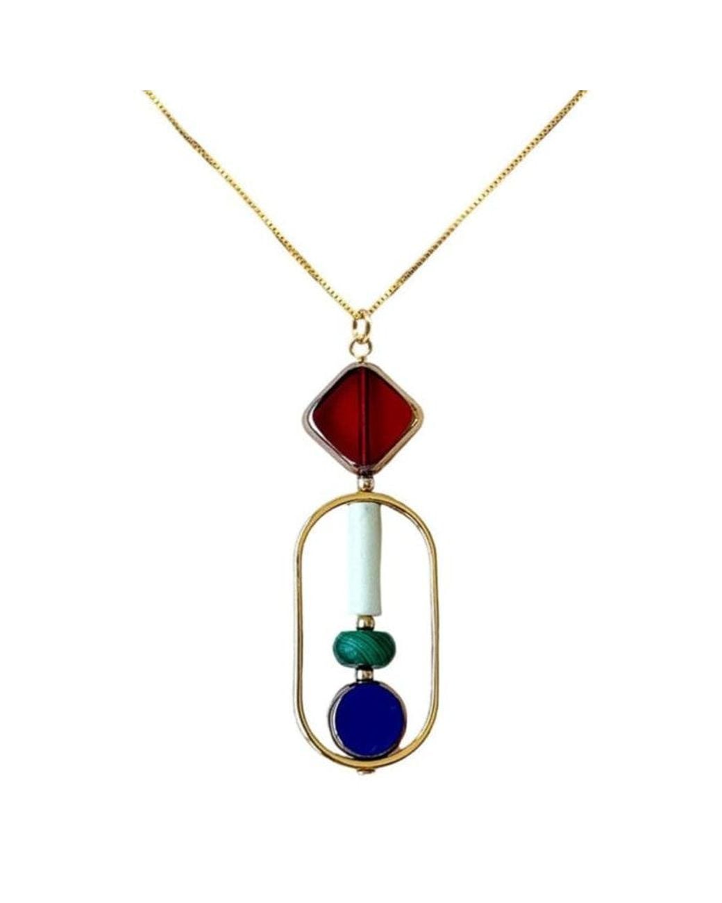 Aracheli Studio Multicolor Art X Malachite Necklace