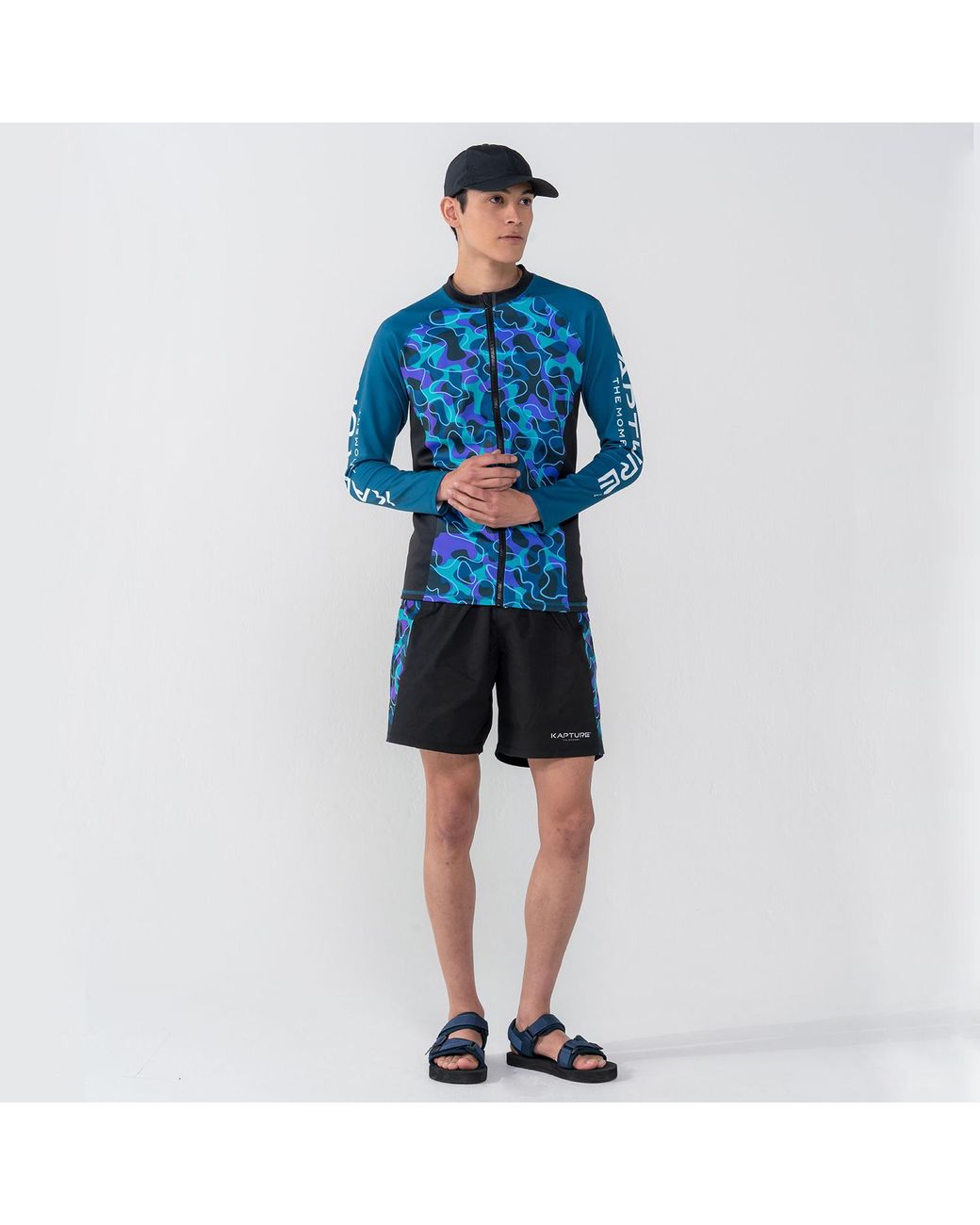 Kapture Blue Neo City Camo Shorts for men