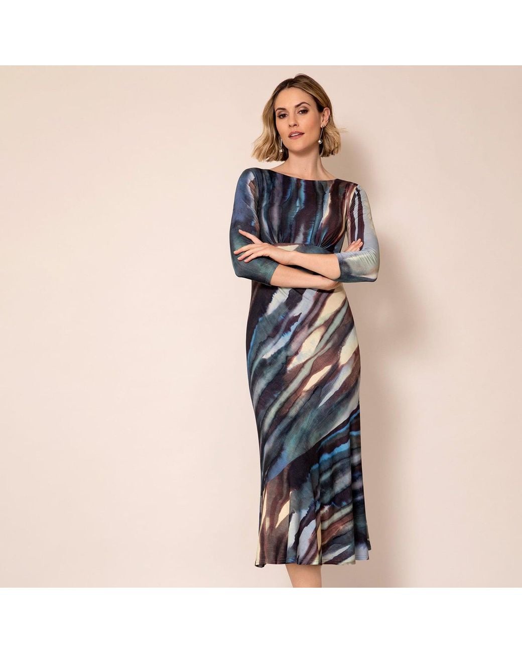 Alie Street London Blue Maxine Asymmetric Dress Ocean