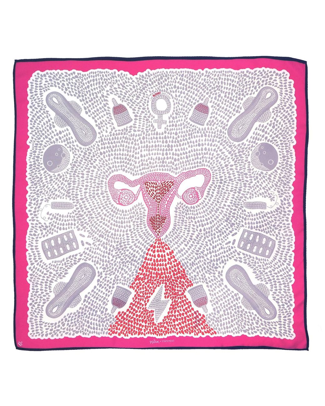 Kueen Purple Silk Scarf