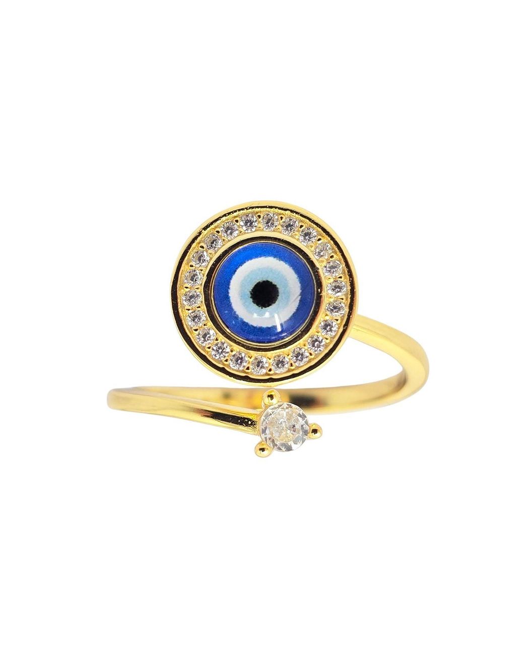 Sophelia Blue Evil Eye Fidget Spinner Friendship Plated Ring