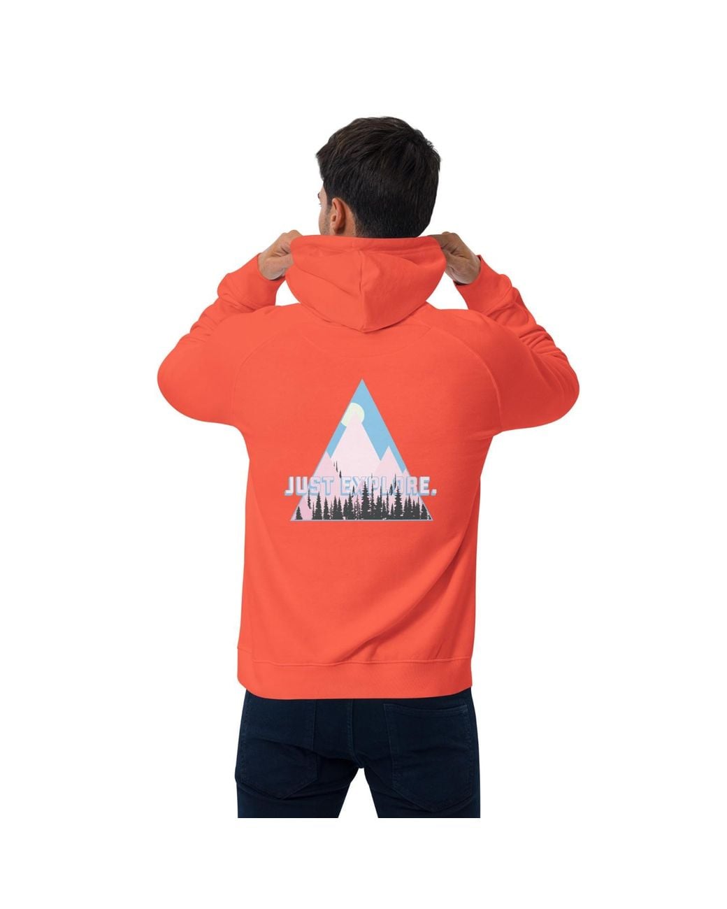 Anchor and Crew Red Burnt Just Explore. Seeker Organic Cotton Hoodie for men