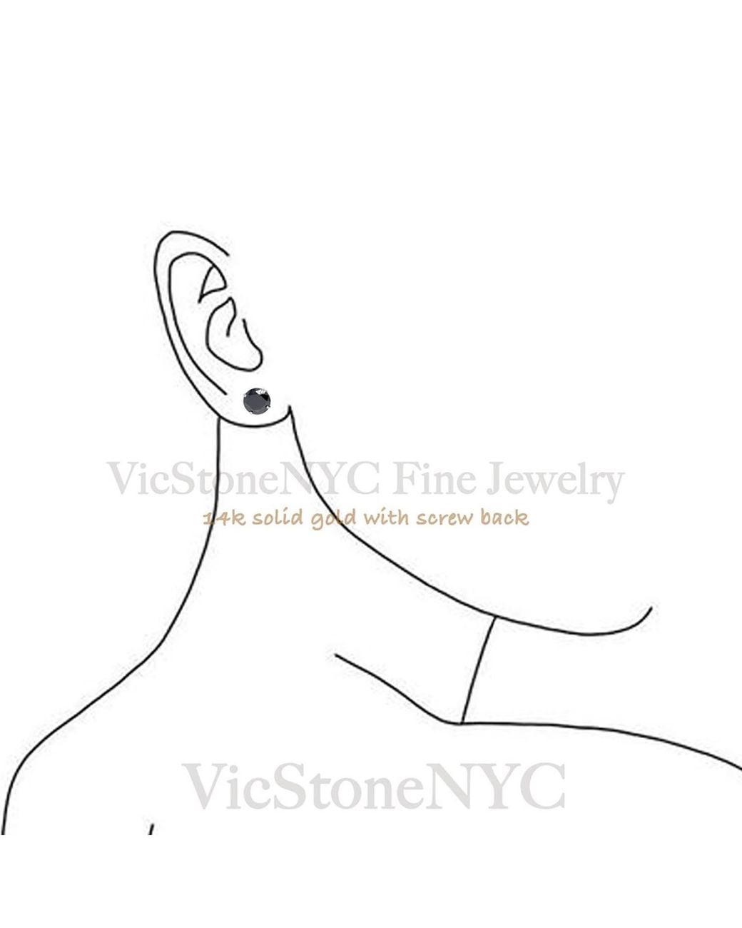VicStoneNYC Fine Jewelry Metallic Moissanite Solid Stud Earrings for men