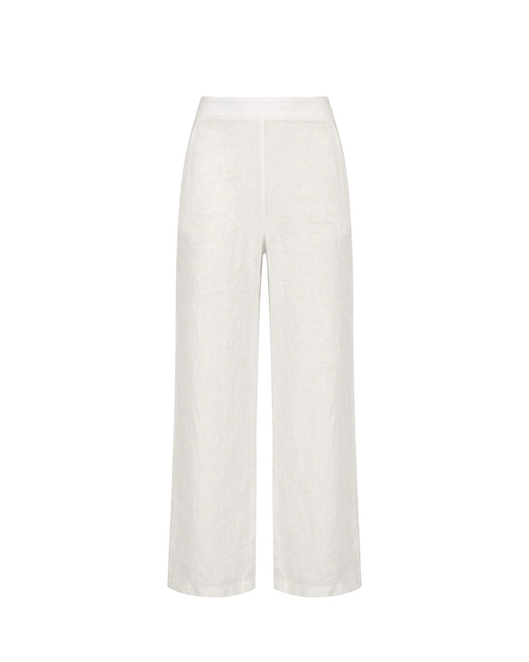 James Lakeland White Relaxed Linen Trousers