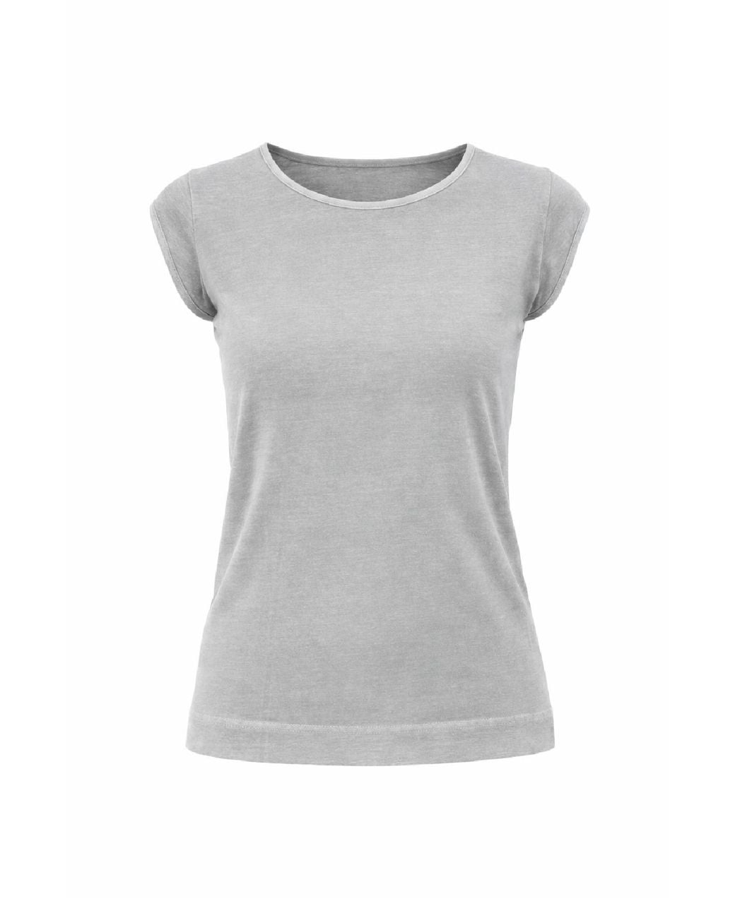 Conquista Gray Classic Cap-Sleeve Cotton Top