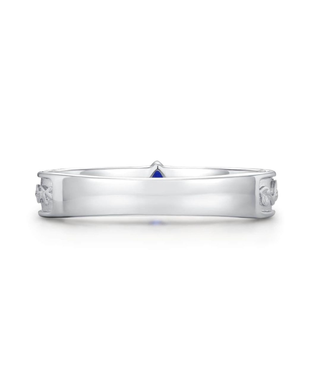 Azura Jewelry New York Blue Mallorn Leaf Sapphire Band Vermeil for men