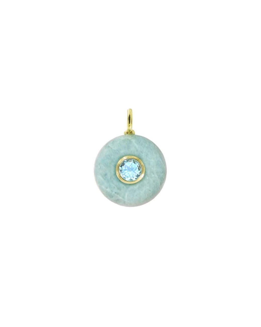 KAMARIA Blue Aquamarine Gemstone Pendant With Topaz