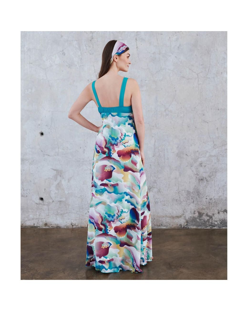 Oh!Zuza Blue Long Flowy Ecovero Viscose Dress