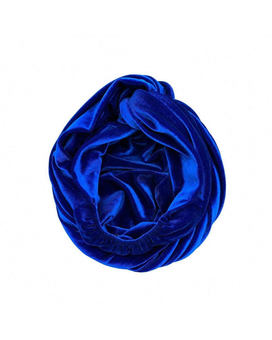 Julia Clancey Blue Classic Madam Electric Velour Turban