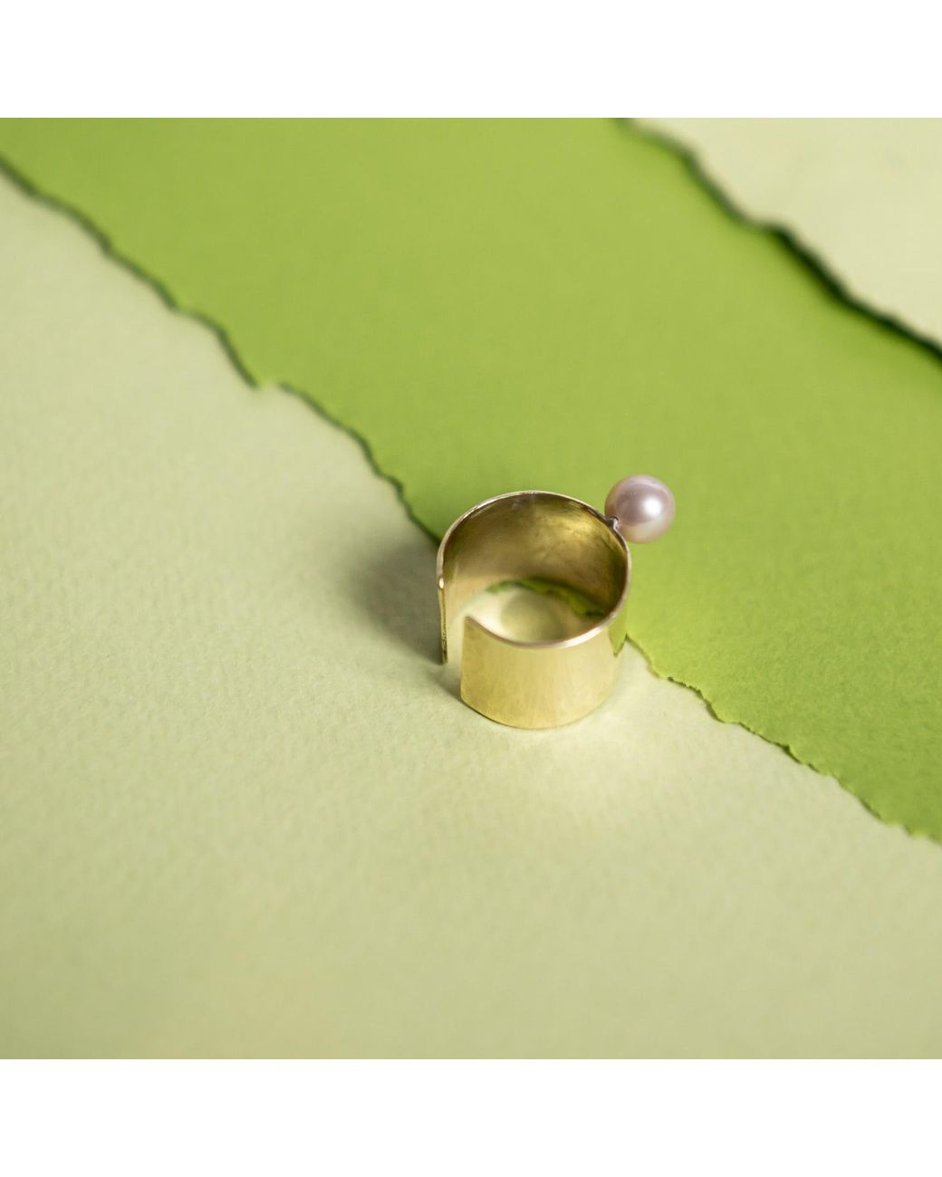 Silver Moon Natural Pearl Sterling Ring – Golden Aura