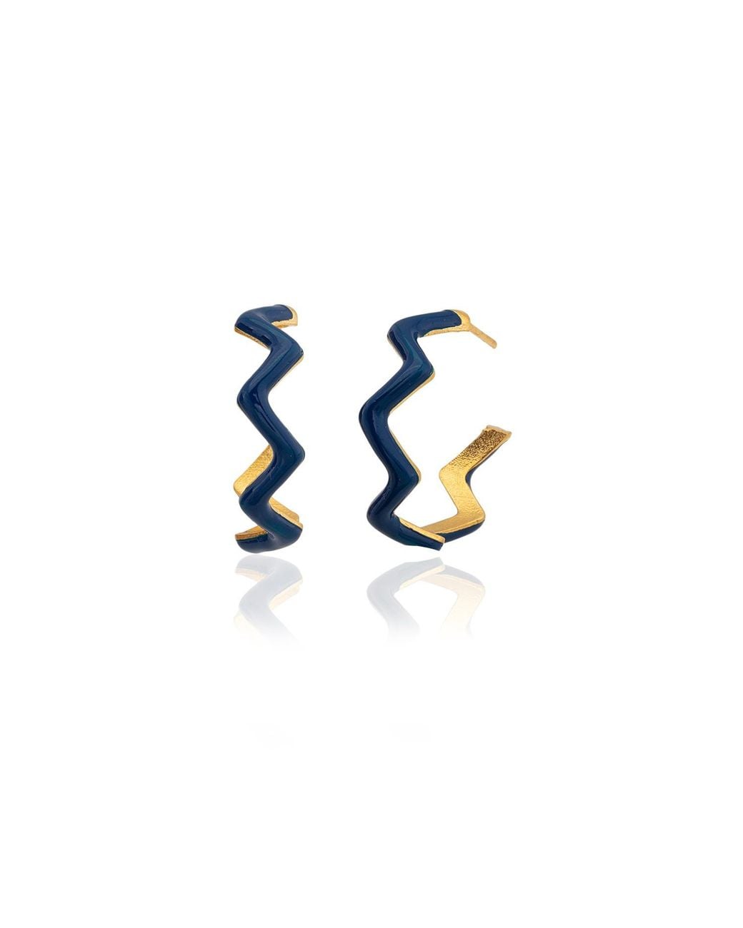 Milou Jewelry Blue Zig Zag Hoop Earrings