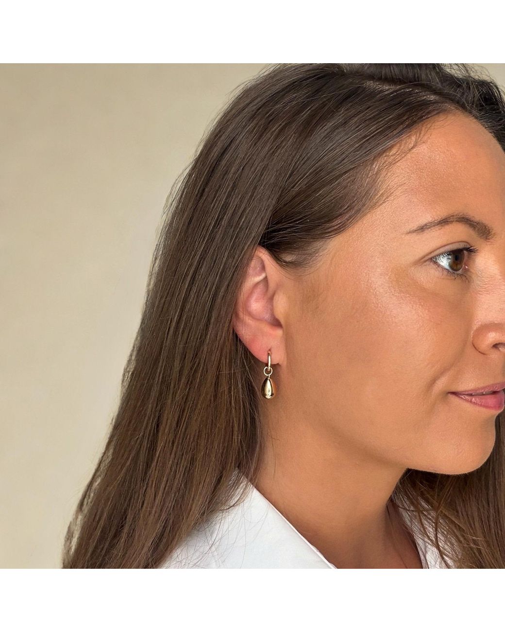 Larisa Beaumont Metallic Honesty Earrings – 14K Solid Teardrop Drops